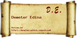 Demeter Edina névjegykártya